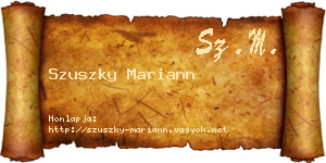 Szuszky Mariann névjegykártya