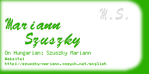 mariann szuszky business card